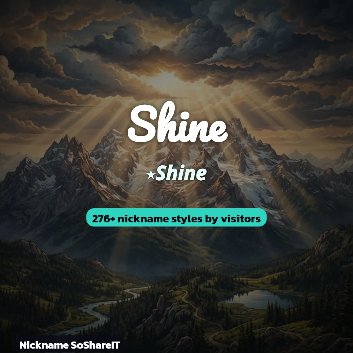 Shine nickname styles on Nickname SoShareIT