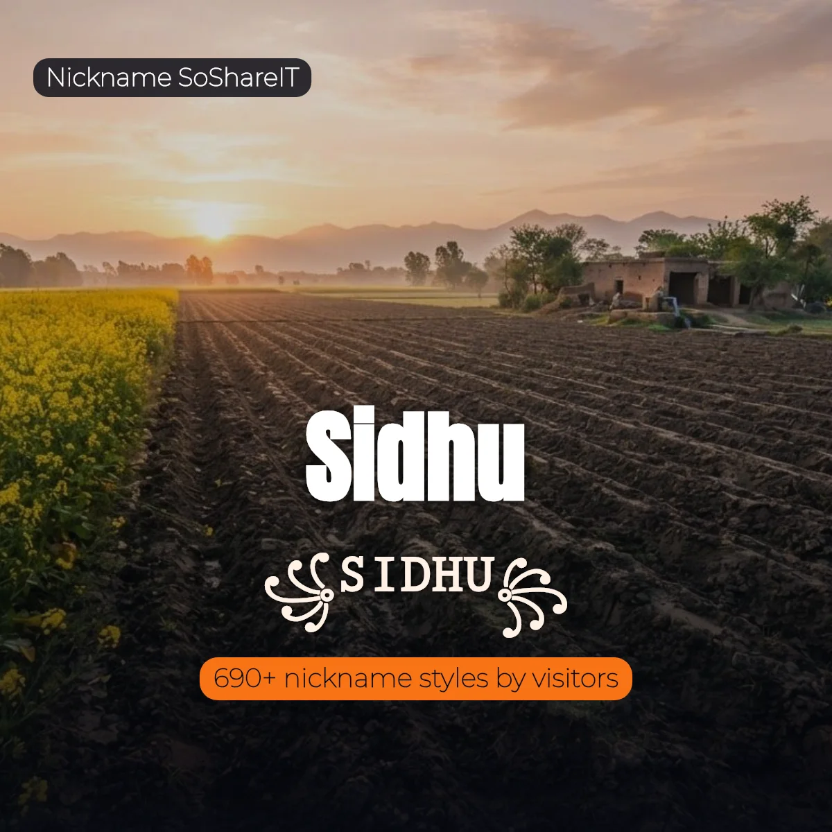 Sidhu nickname styles on Nickname SoShareIT