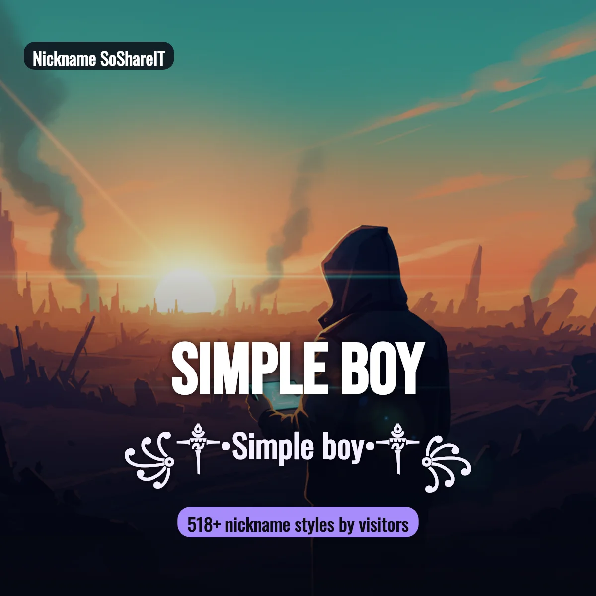 Simple Boy nickname styles on Nickname SoShareIT