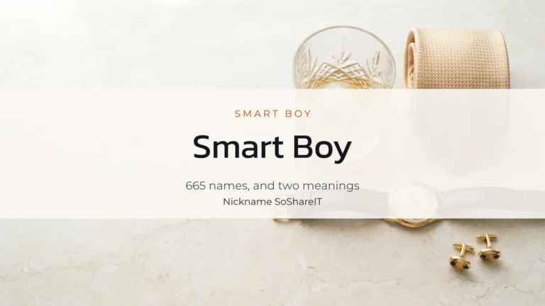 Smart Boy Stylish Name: 665 Free Names to Copy