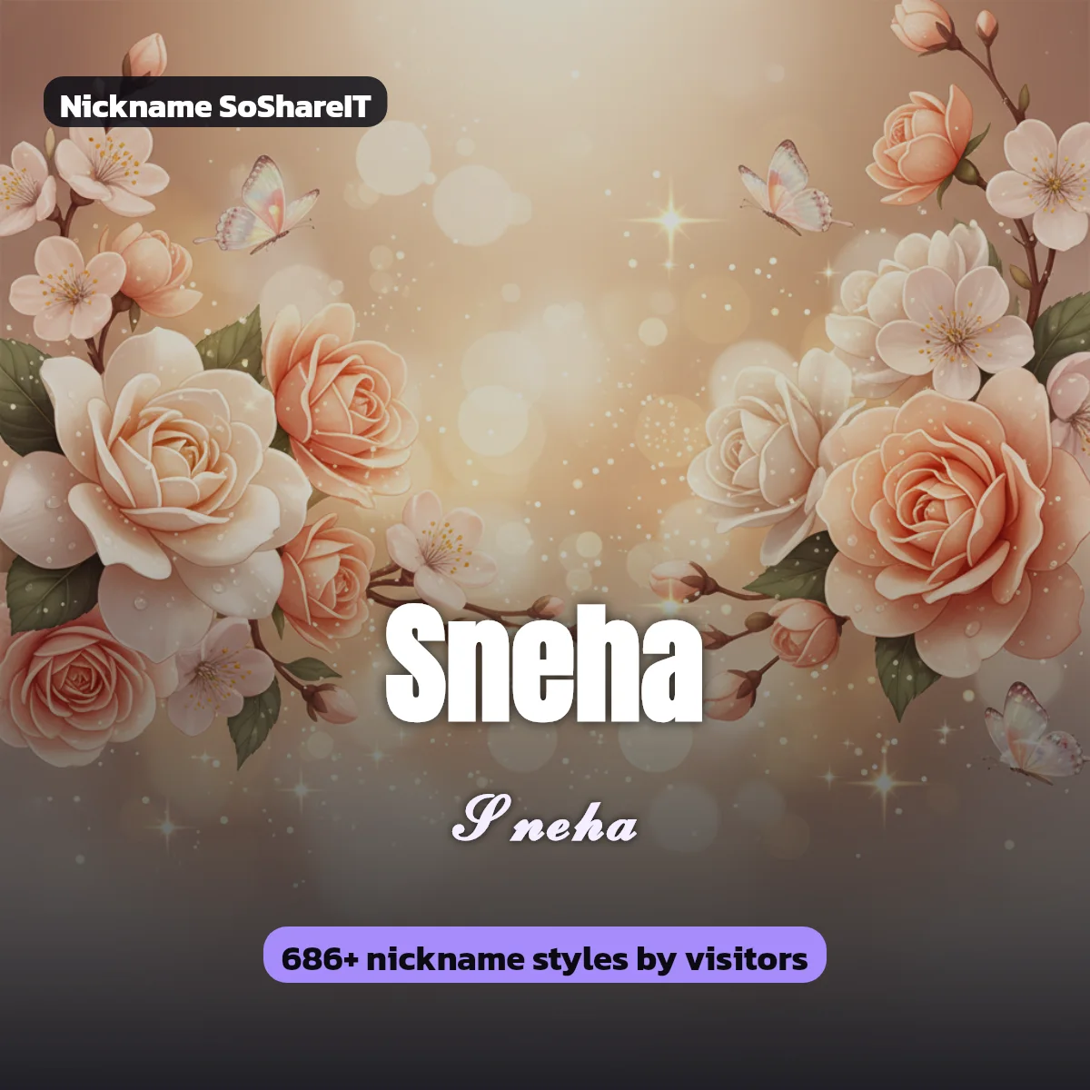 Sneha nickname styles on Nickname SoShareIT