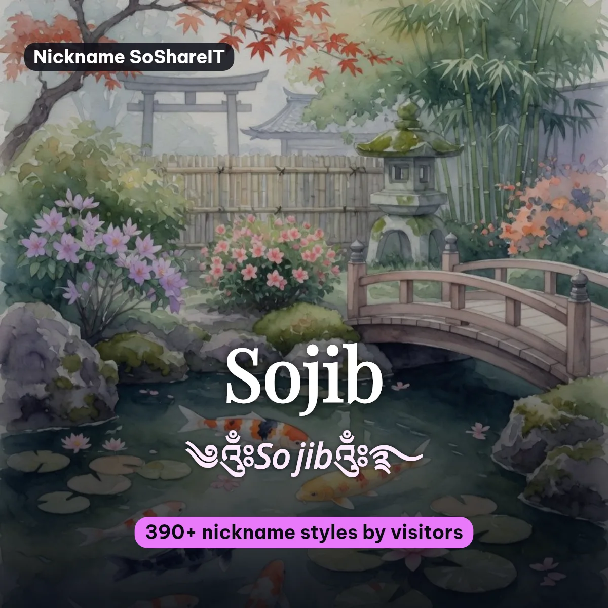 Sojib nickname styles on Nickname SoShareIT