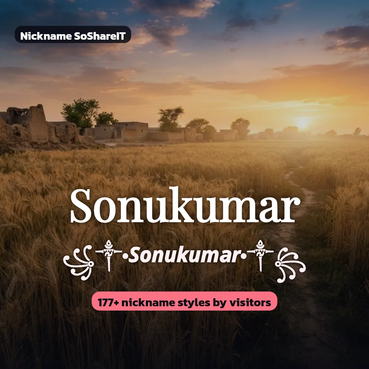 Sonukumar nickname styles on Nickname SoShareIT