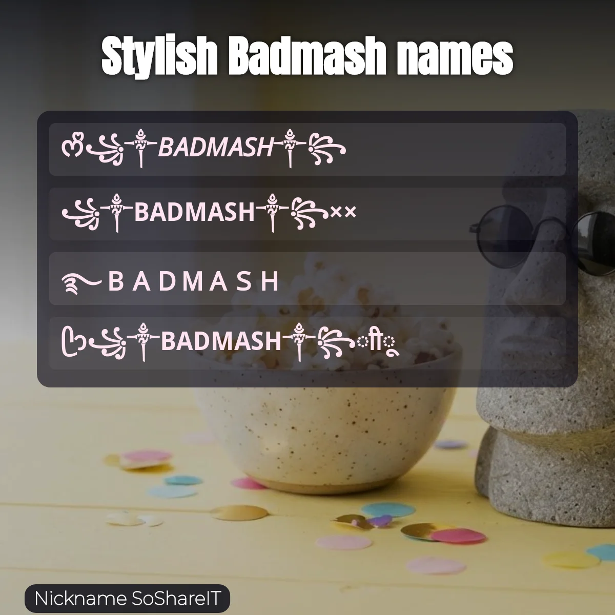Stylish Badmash names with fonts and symbols