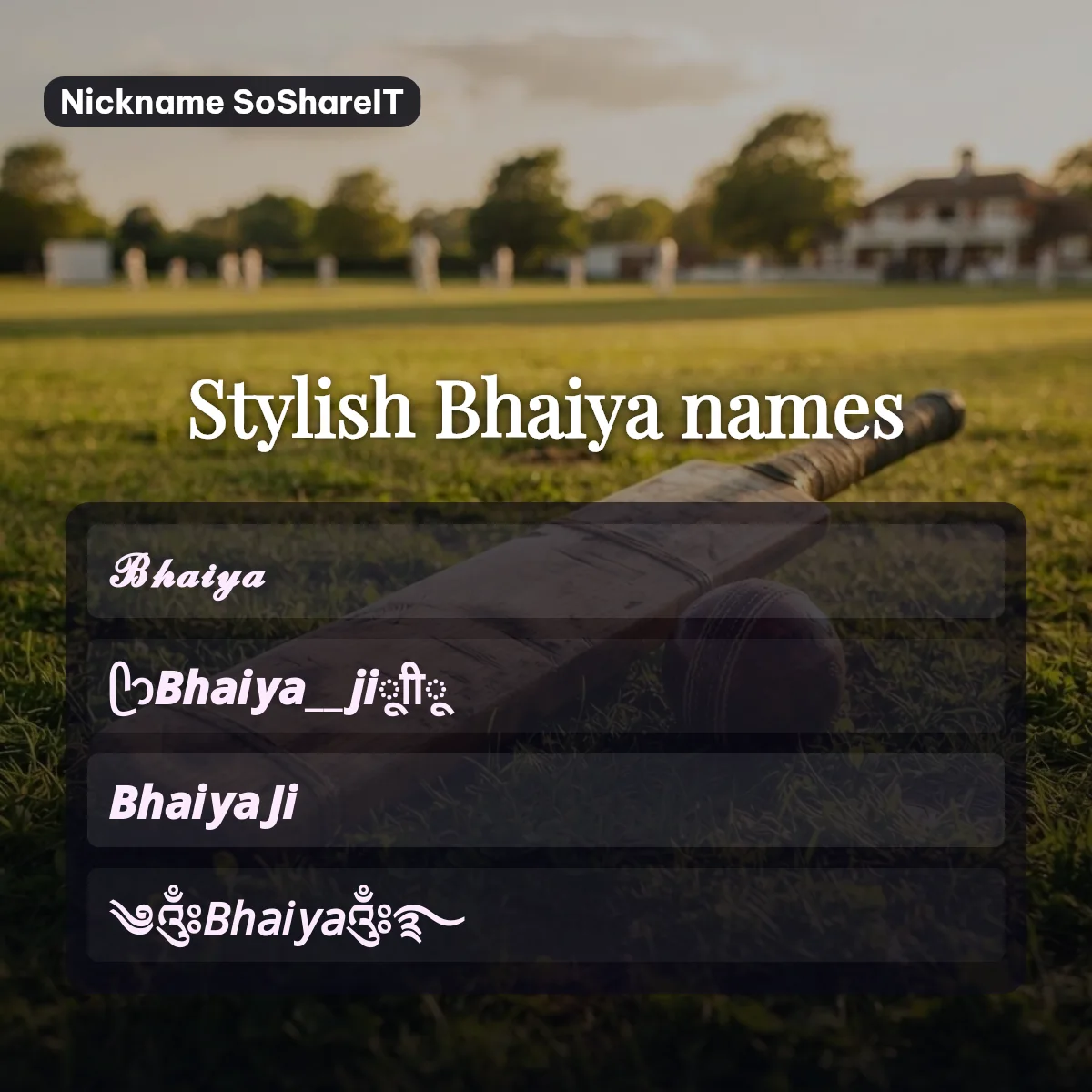 Stylish Bhaiya names with fonts and symbols