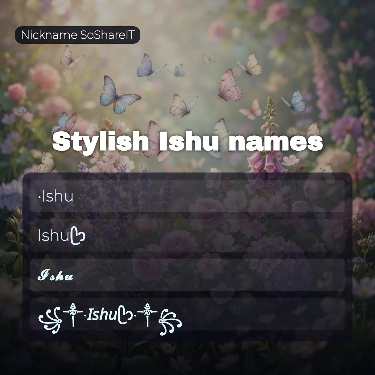 Stylish Ishu names with fonts and symbols