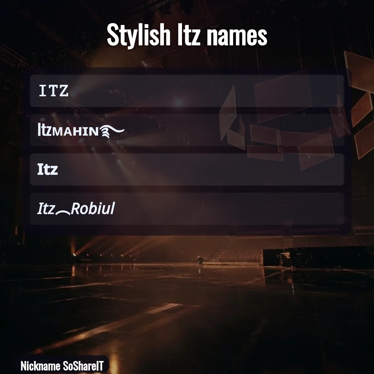Stylish Itz names with fonts and symbols