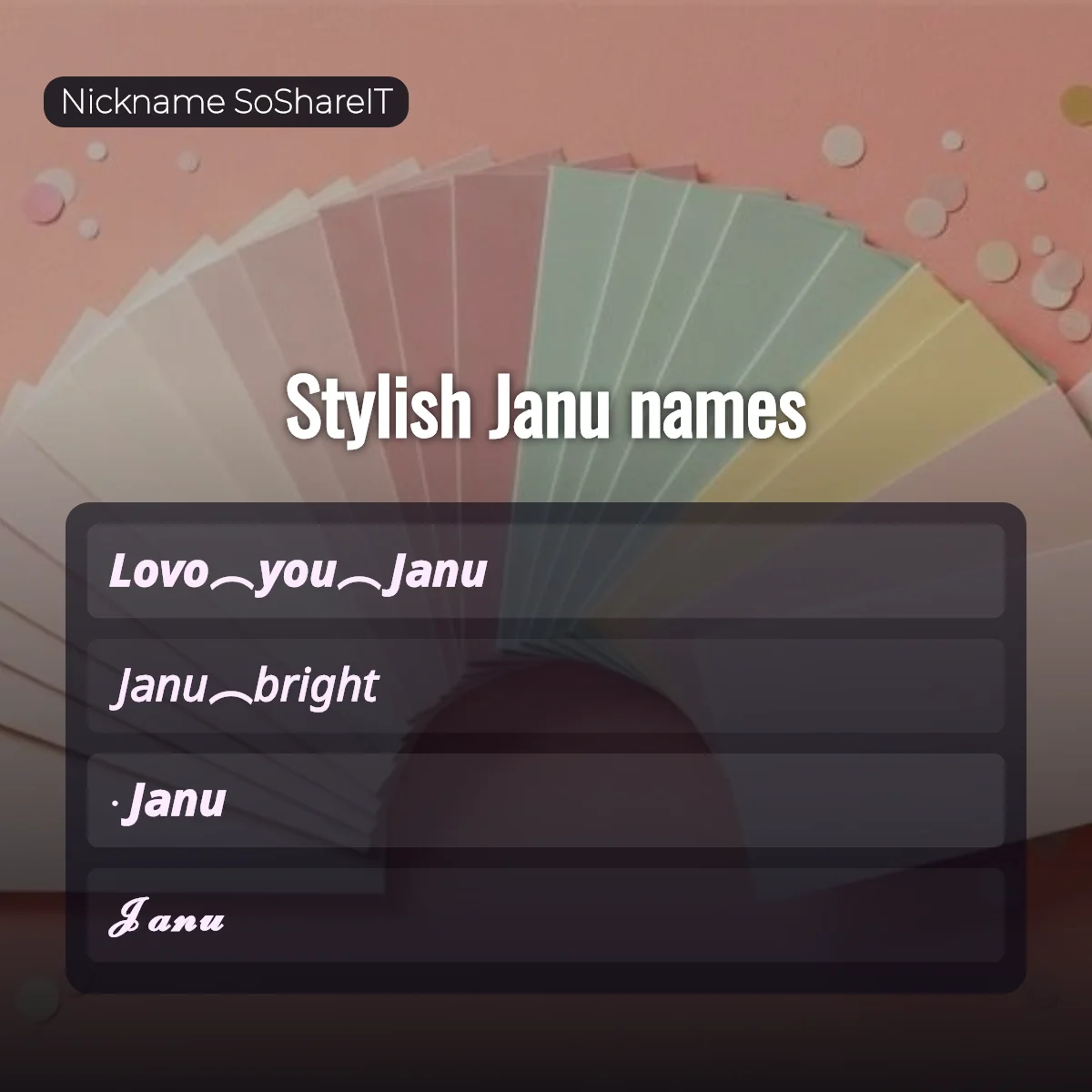 Stylish Janu names with fonts and symbols