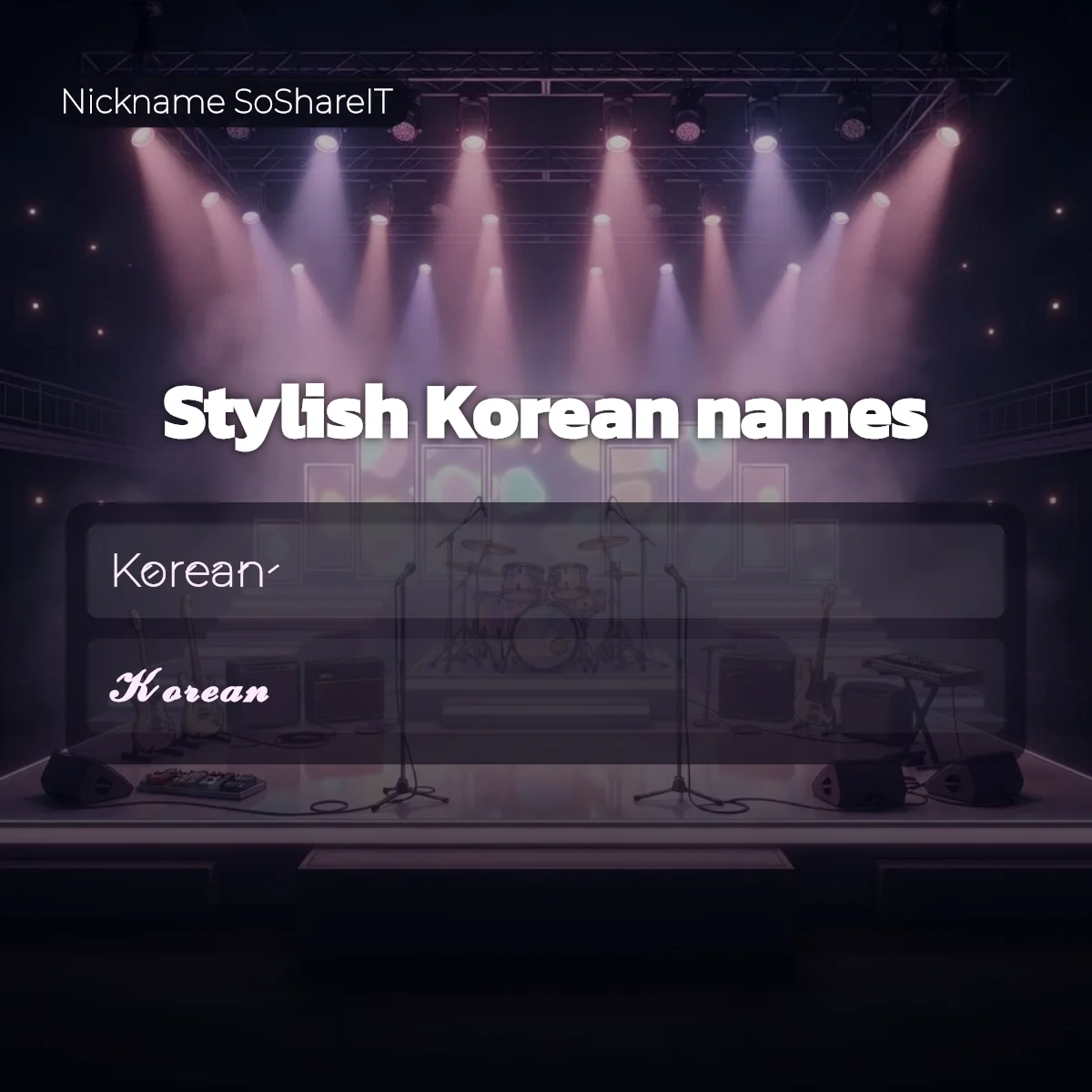 Stylish Korean names with fonts and symbols