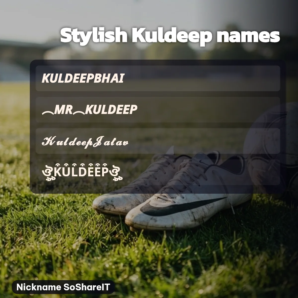 Stylish Kuldeep names with fonts and symbols