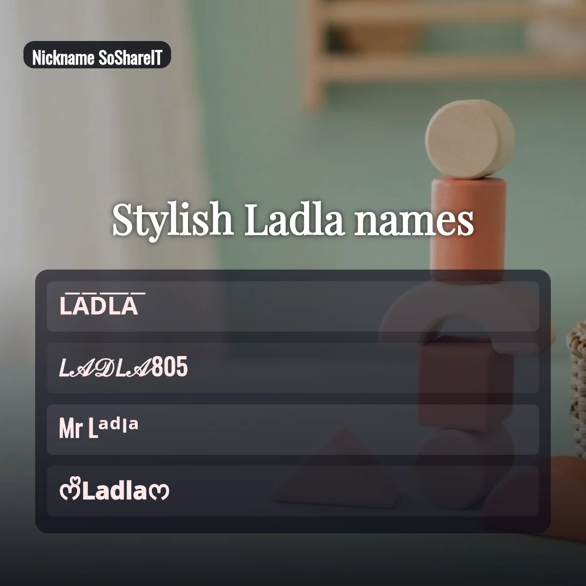 Stylish Ladla names with fonts and symbols