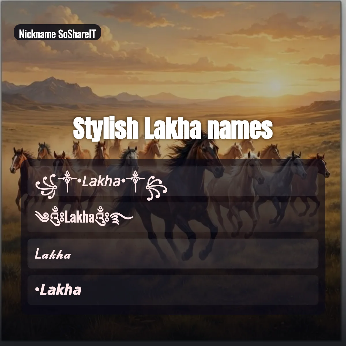 Stylish Lakha names with fonts and symbols
