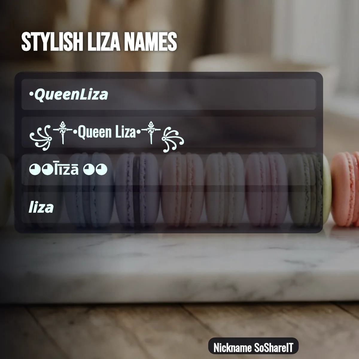 Stylish Liza names with fonts and symbols
