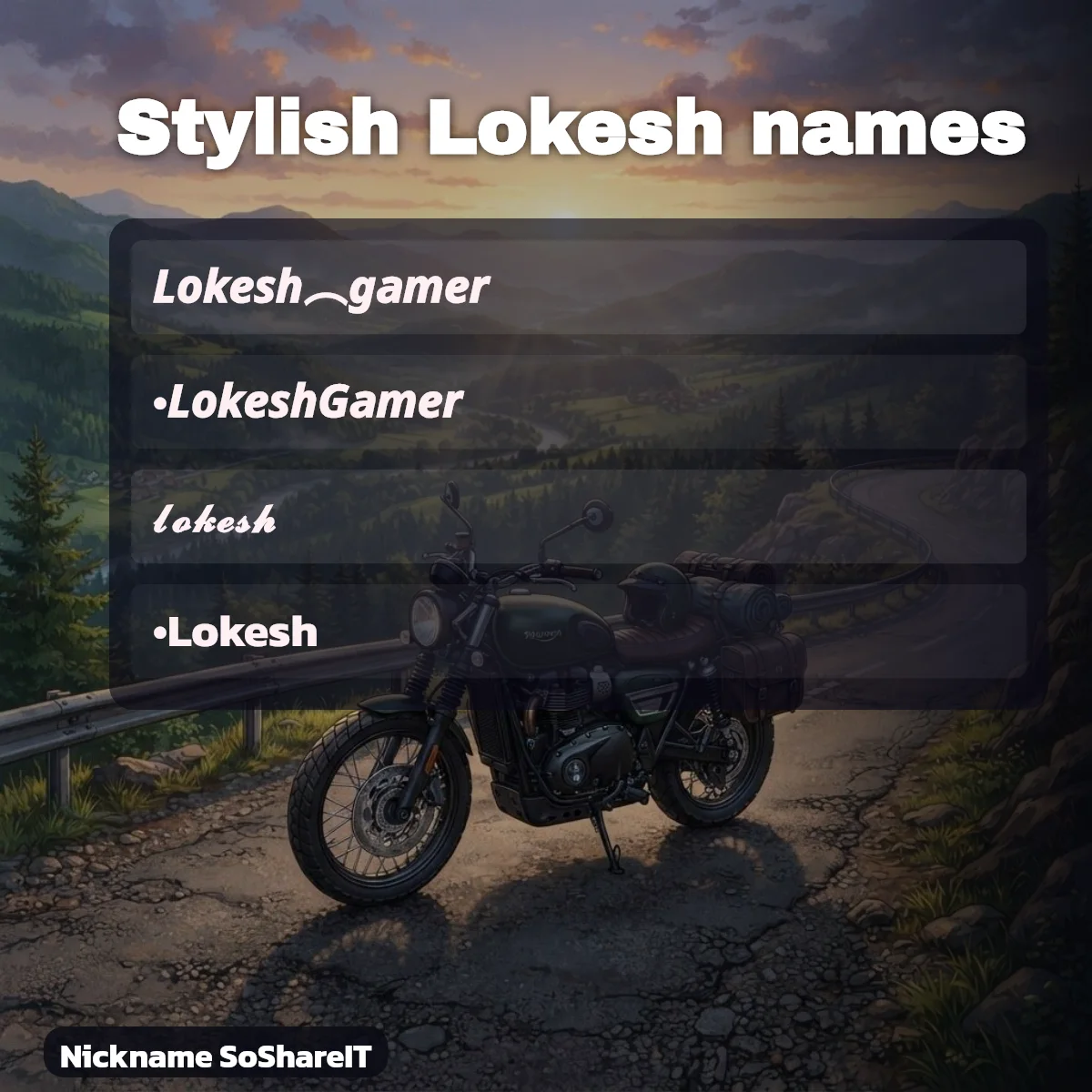 Stylish Lokesh names with fonts and symbols