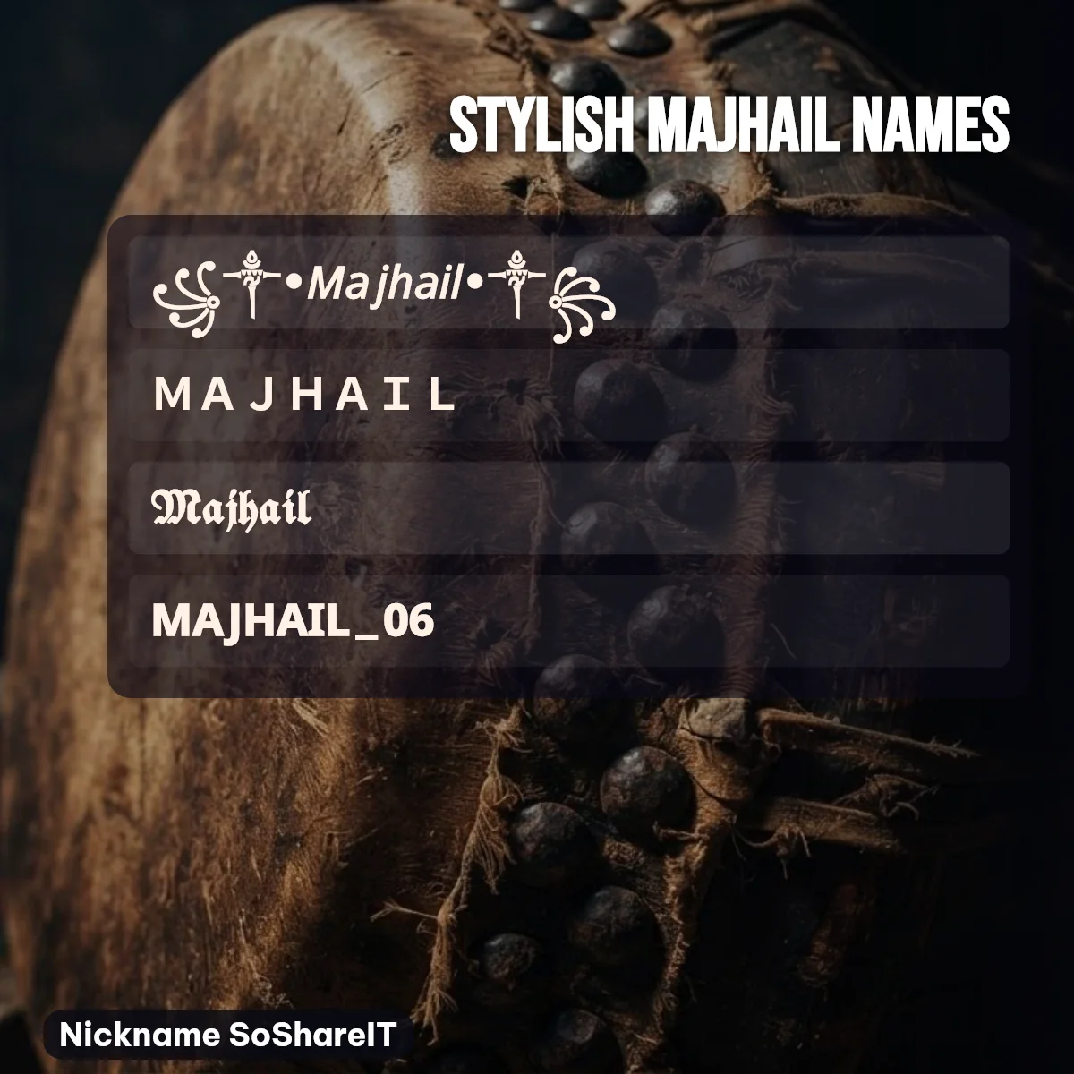 Stylish Majhail names with fonts and symbols