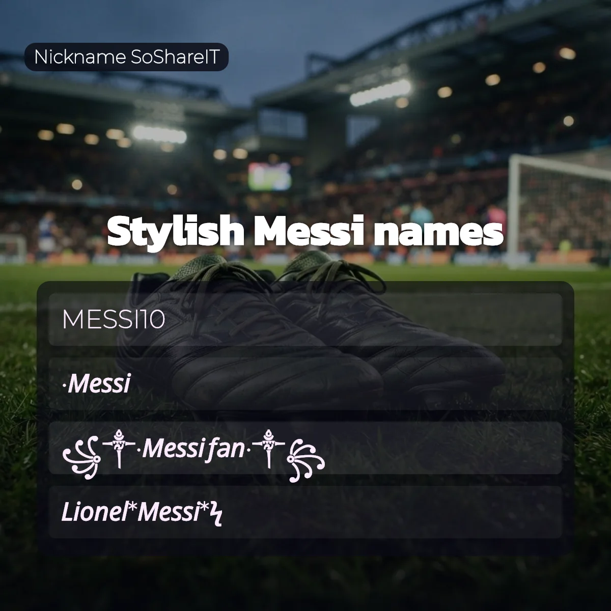 Stylish Messi names with fonts and symbols