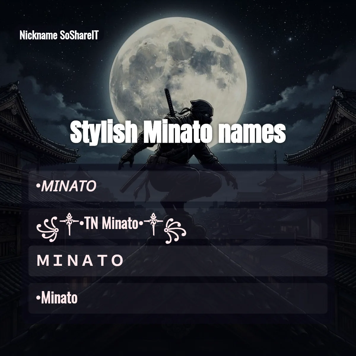 Stylish Minato names with fonts and symbols