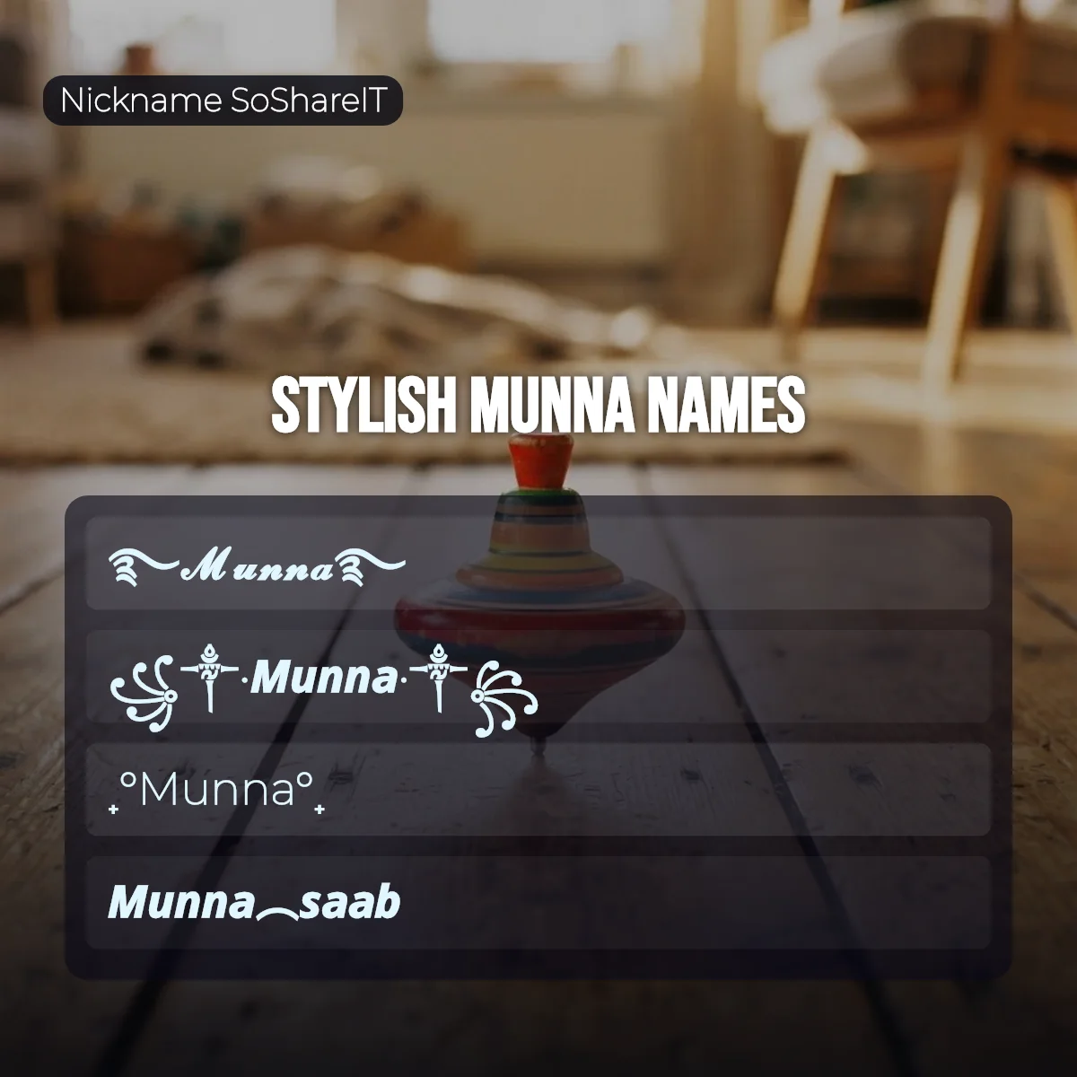 Stylish Munna names with fonts and symbols