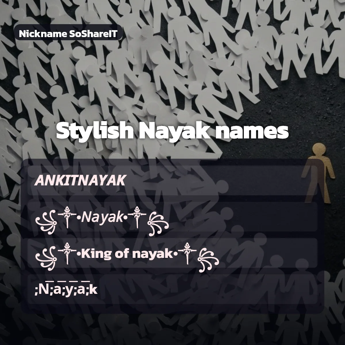 Stylish Nayak names with fonts and symbols