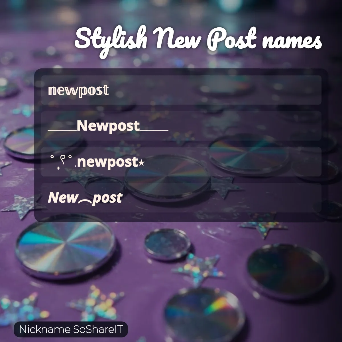 Stylish New Post names with fonts and symbols