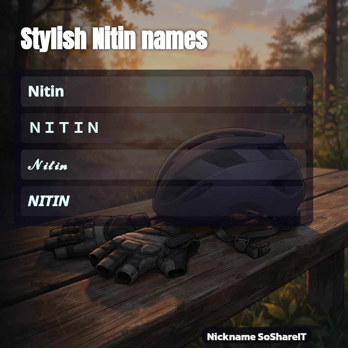 Stylish Nitin names with fonts and symbols