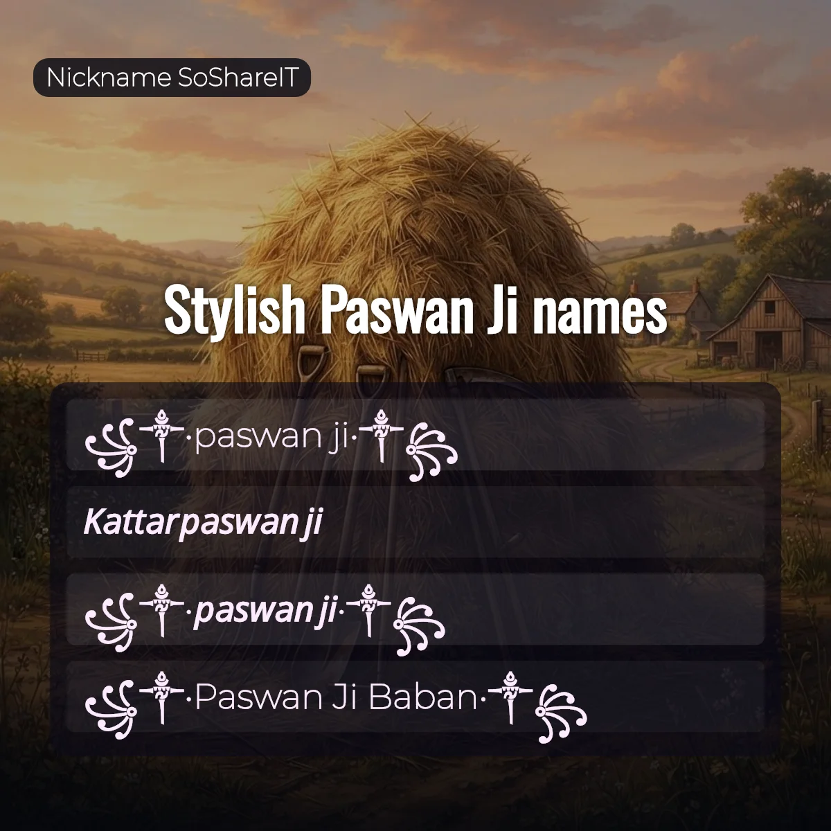 Stylish Paswan Ji names with fonts and symbols