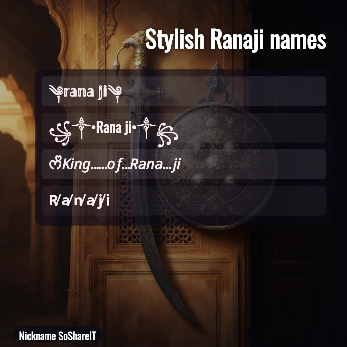 Stylish Ranaji names with fonts and symbols