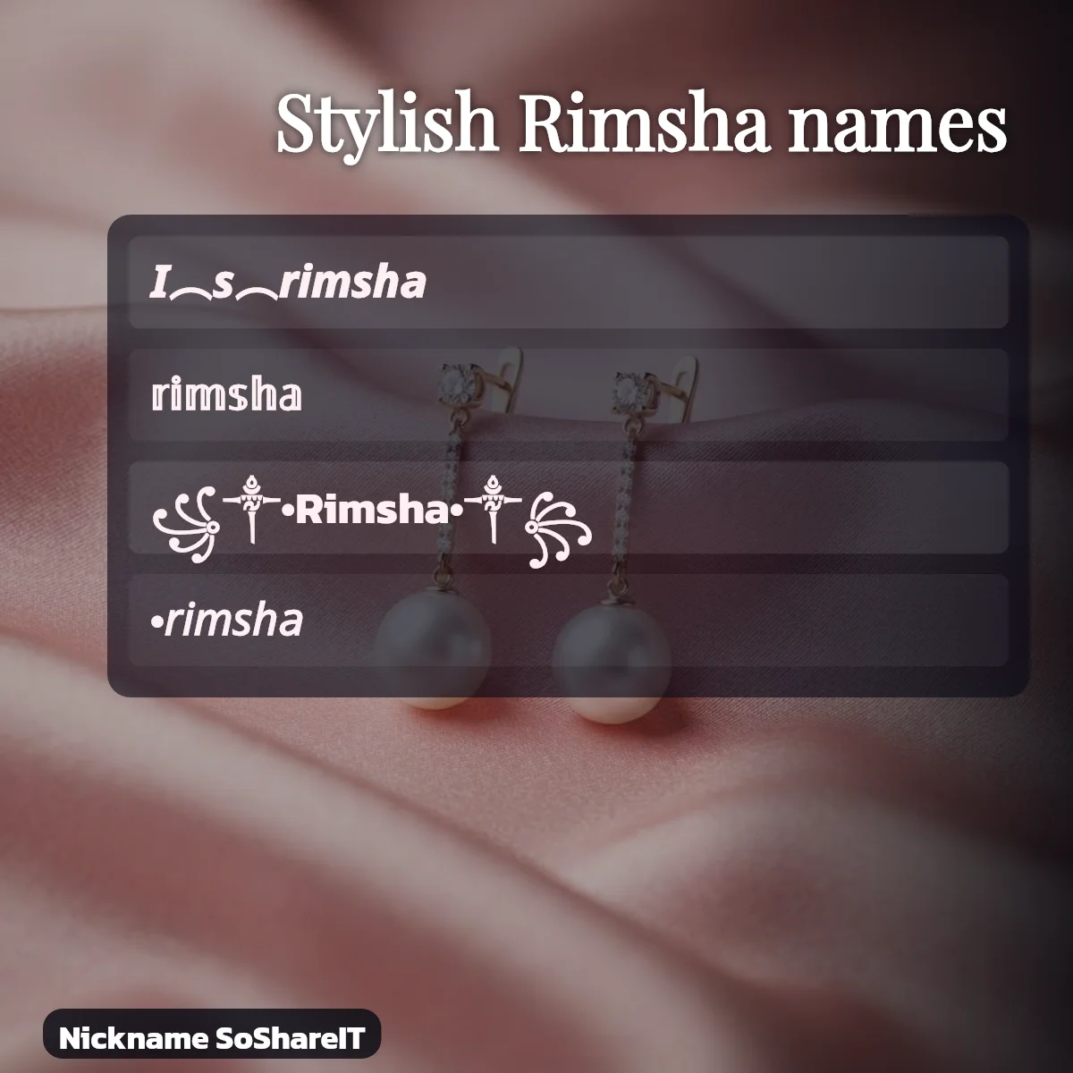 Stylish Rimsha names with fonts and symbols