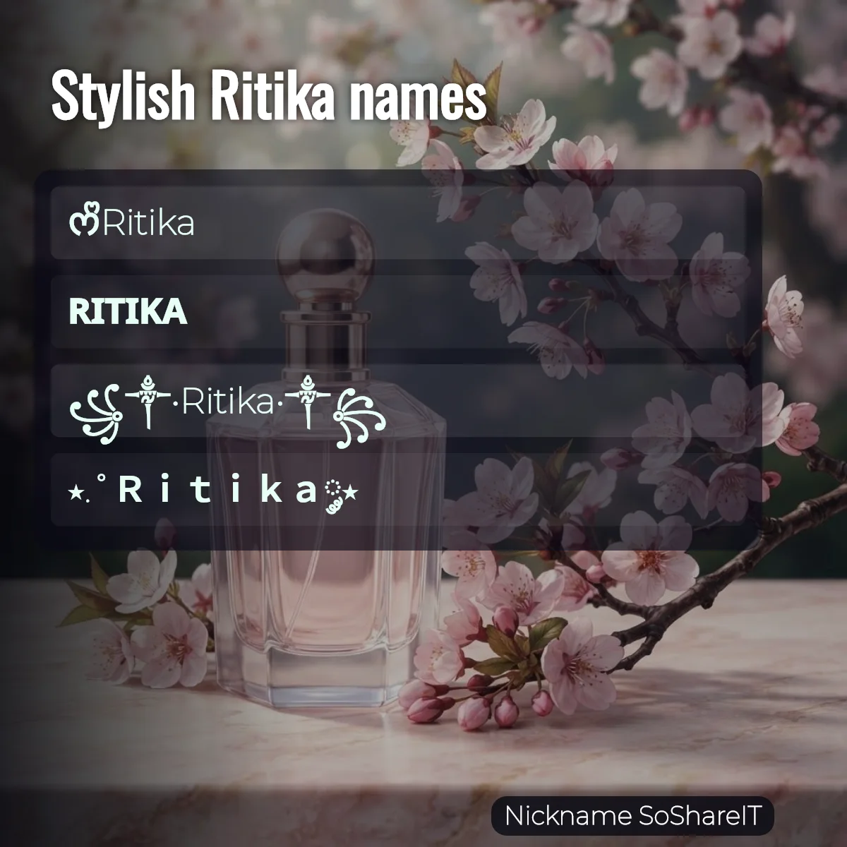 Stylish Ritika names with fonts and symbols