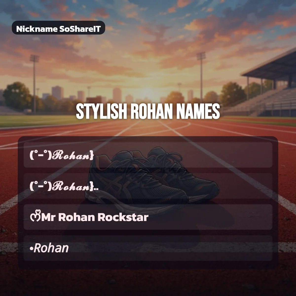 Stylish Rohan names with fonts and symbols