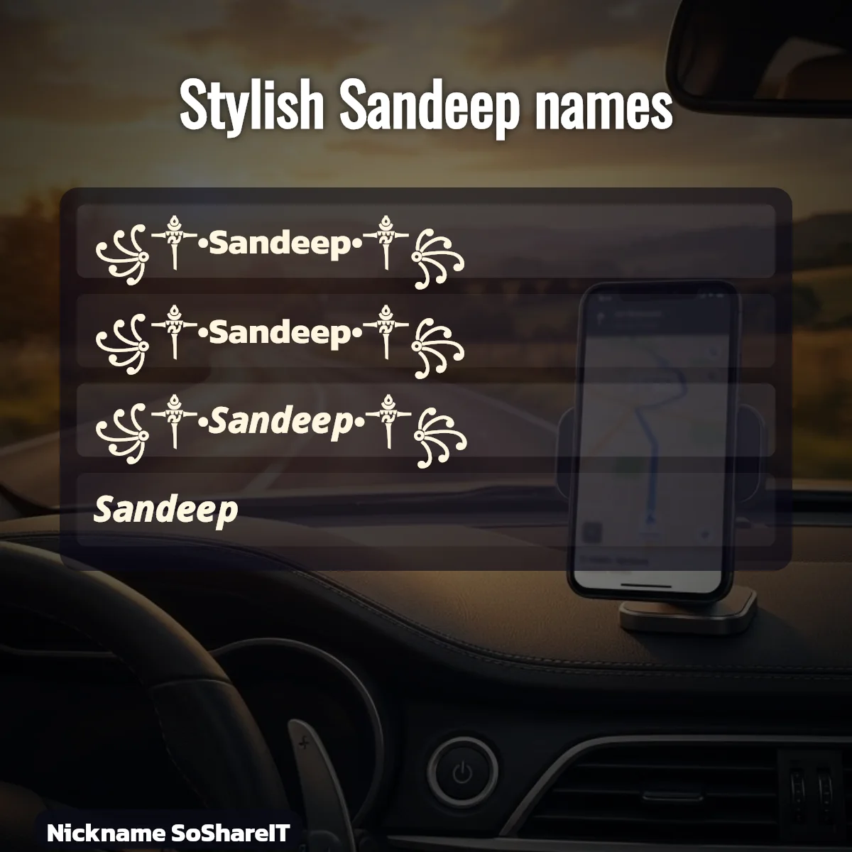 Stylish Sandeep names with fonts and symbols
