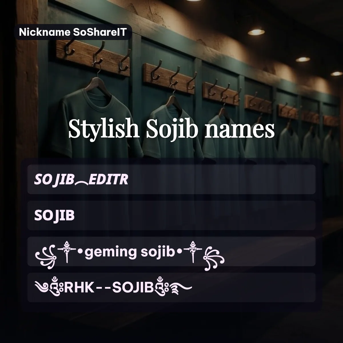 Stylish Sojib names with fonts and symbols