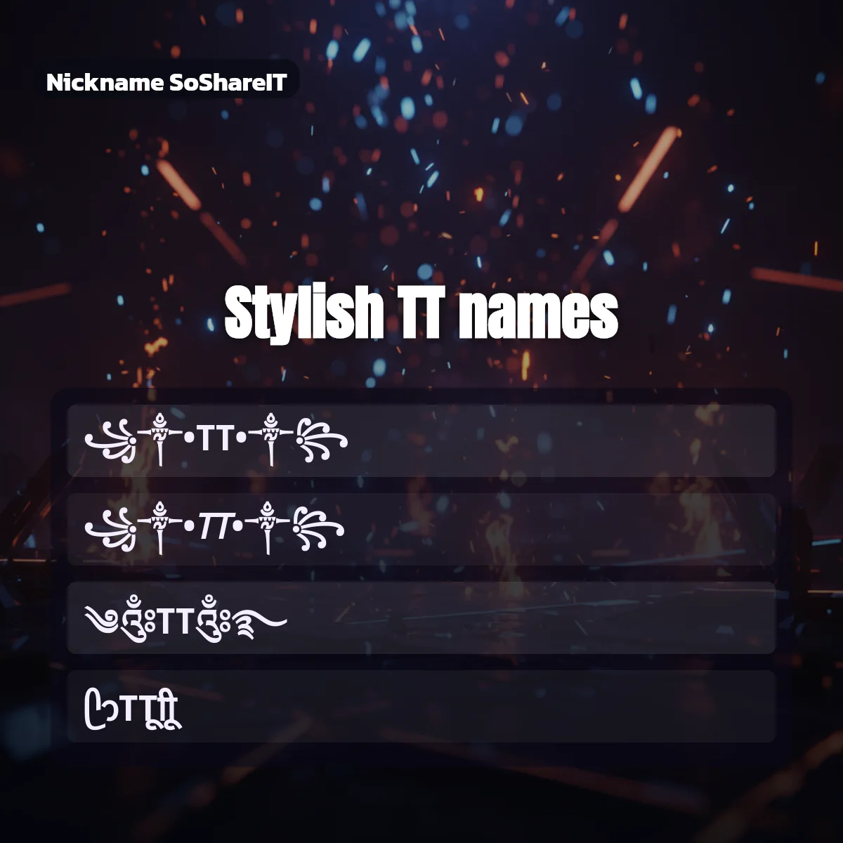 Stylish TT names with fonts and symbols