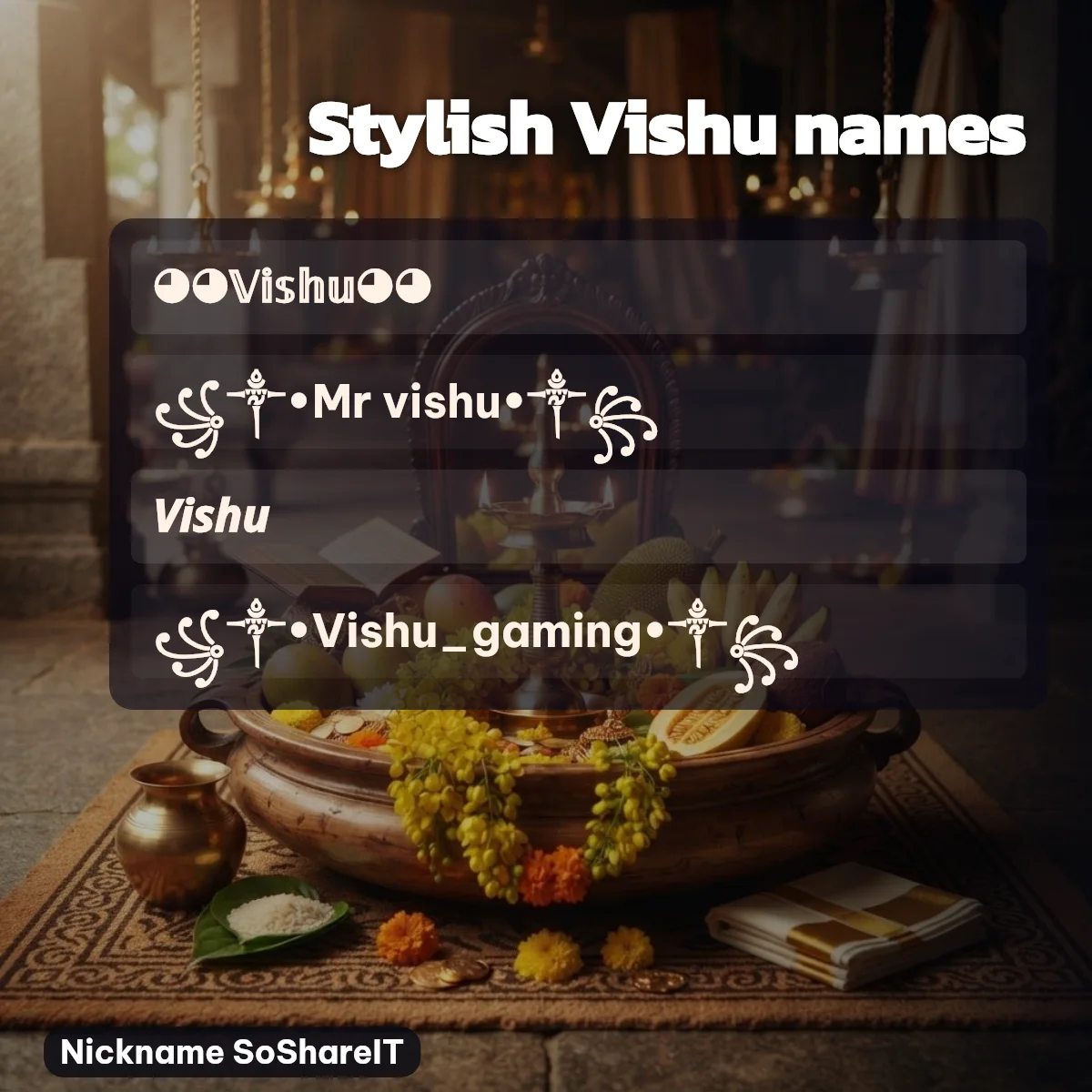 Stylish Vishu names with fonts and symbols
