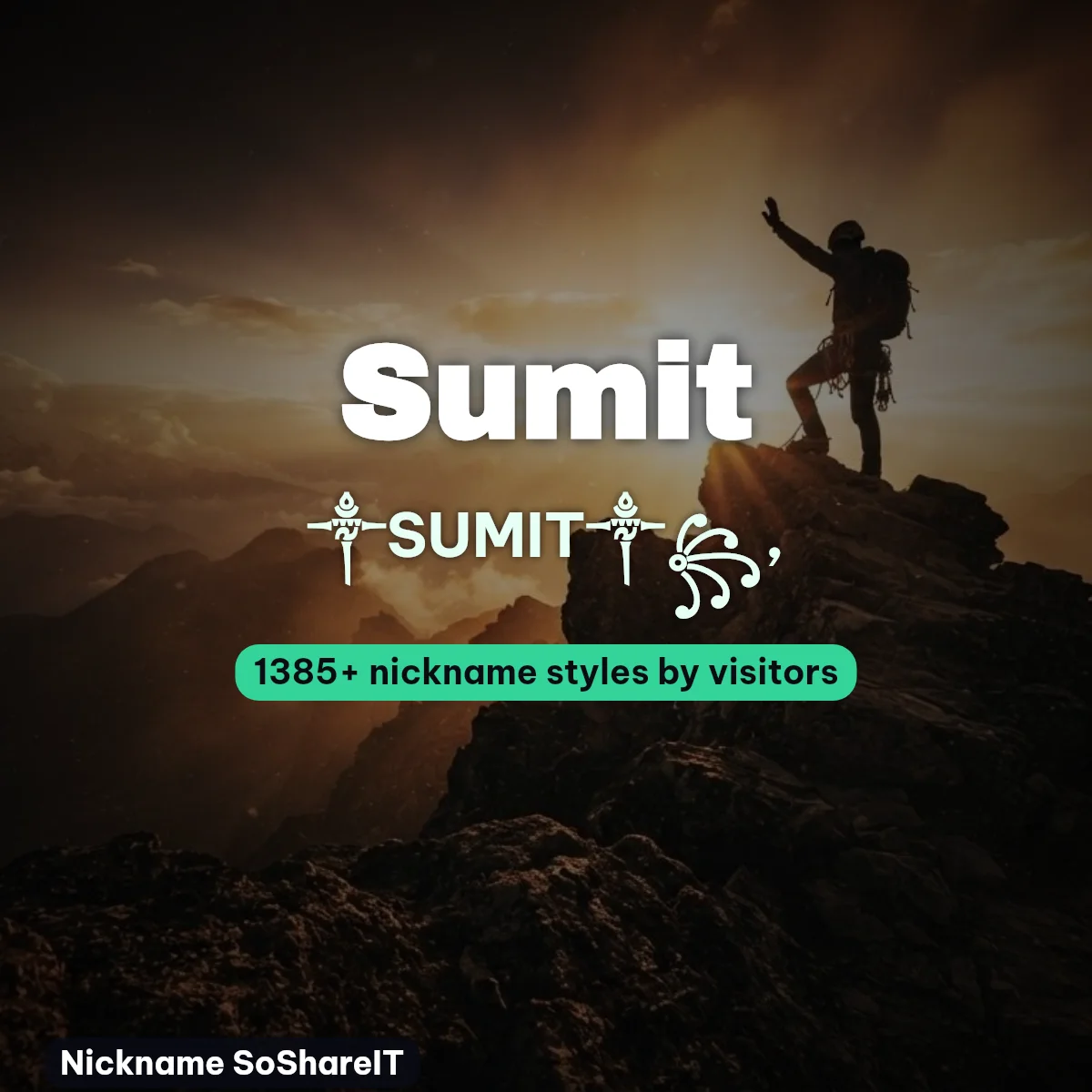 Sumit nickname styles on Nickname SoShareIT