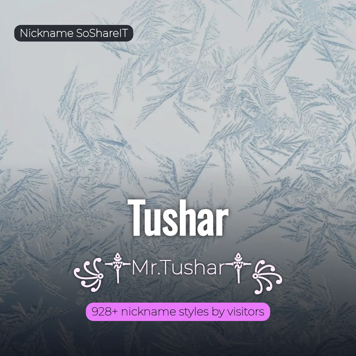 Tushar nickname styles on Nickname SoShareIT