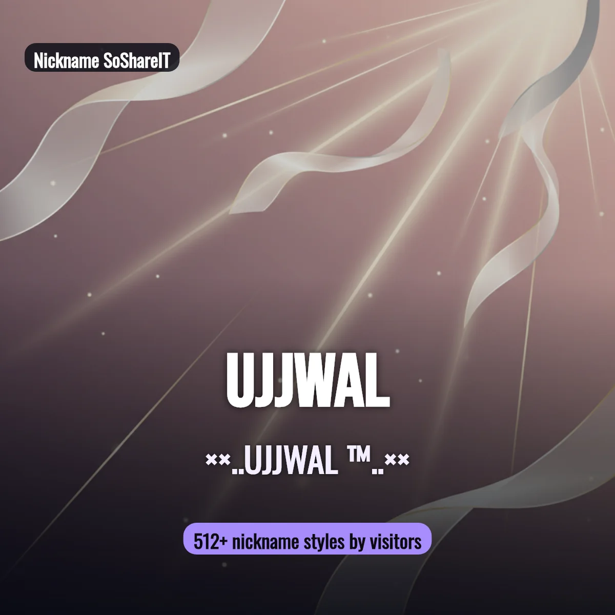 Ujjwal nickname styles on Nickname SoShareIT