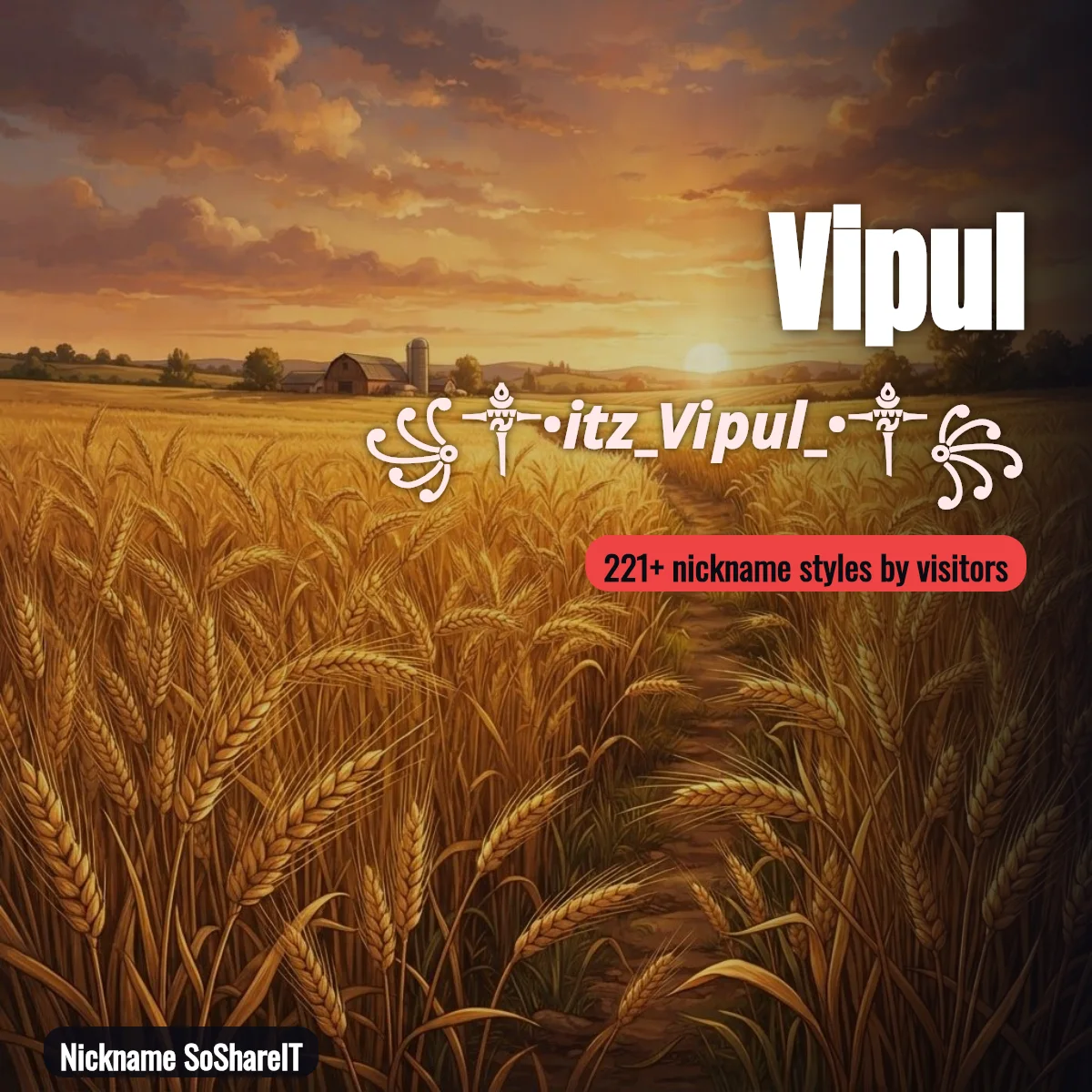 Vipul nickname styles on Nickname SoShareIT