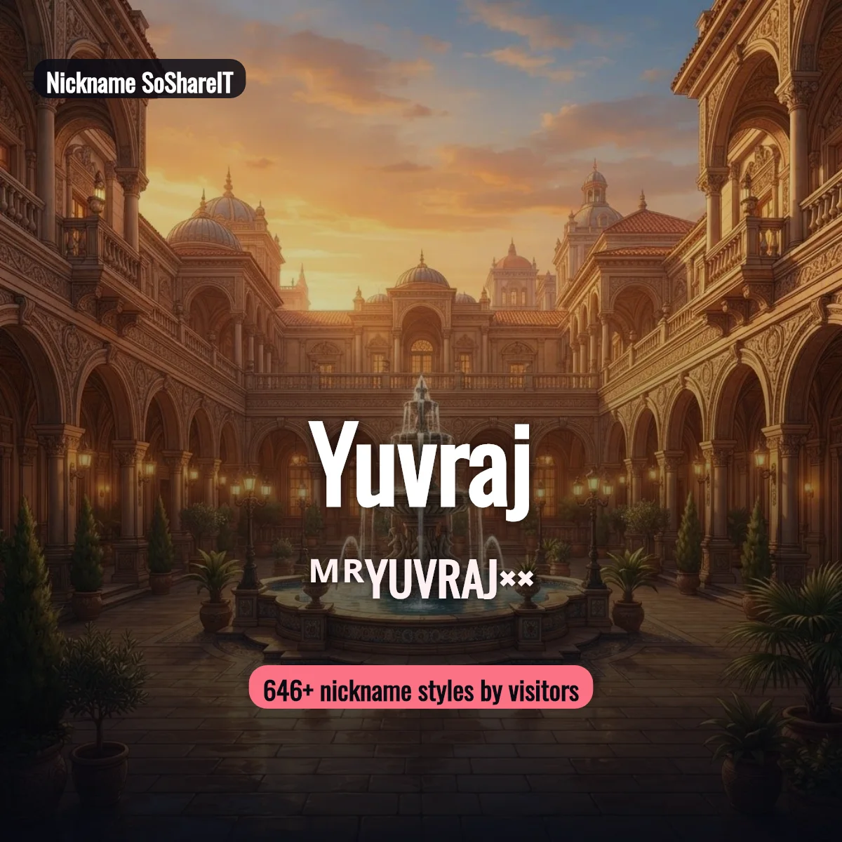 Yuvraj nickname styles on Nickname SoShareIT