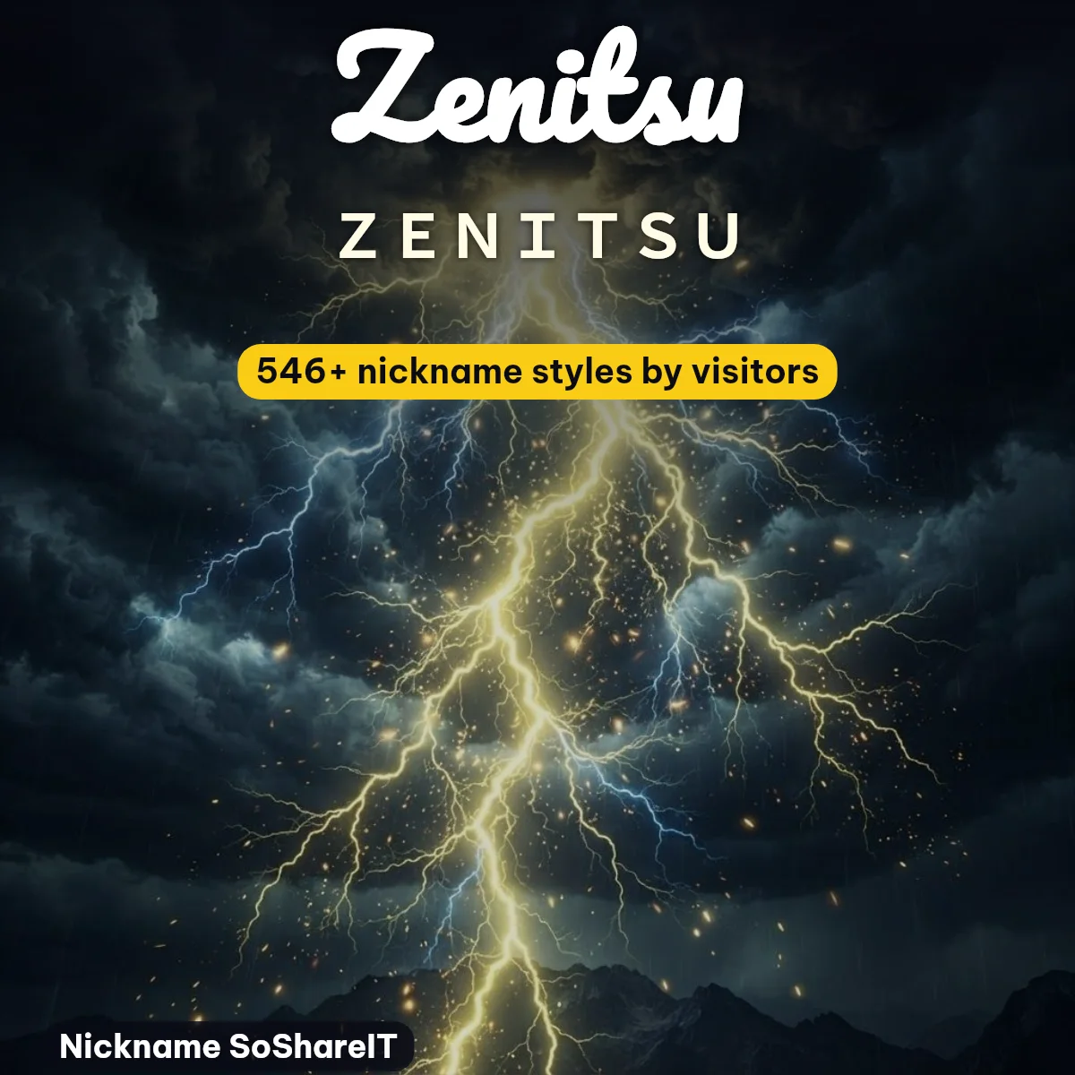 Zenitsu nickname styles on Nickname SoShareIT