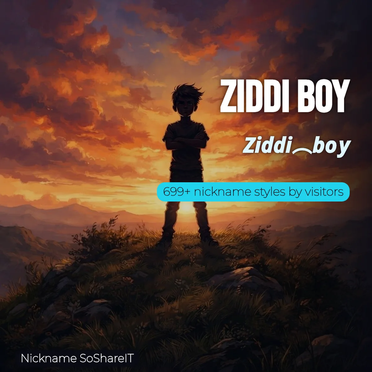 Ziddi Boy nickname styles on Nickname SoShareIT